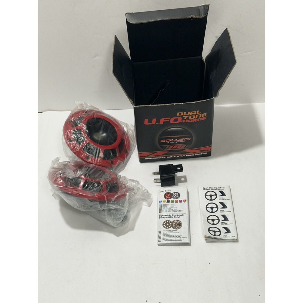 Solleci Supertone Dual Horn Universal Red 2 Pc 12v HSTRD U.F.O Dual Tone Horns